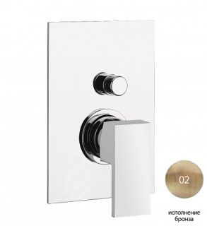 Встраиваемый однорычажный смеситель для душа с переключателем на 2 выхода, бронза Cezares UNIKA-VDIM-02